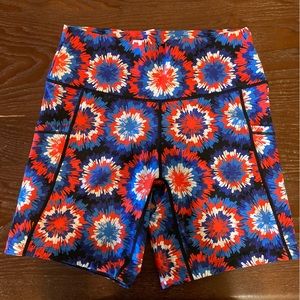 Constantly Varied Gear CVG Red White Blue Biker Shorts Pockets Athletic Workout